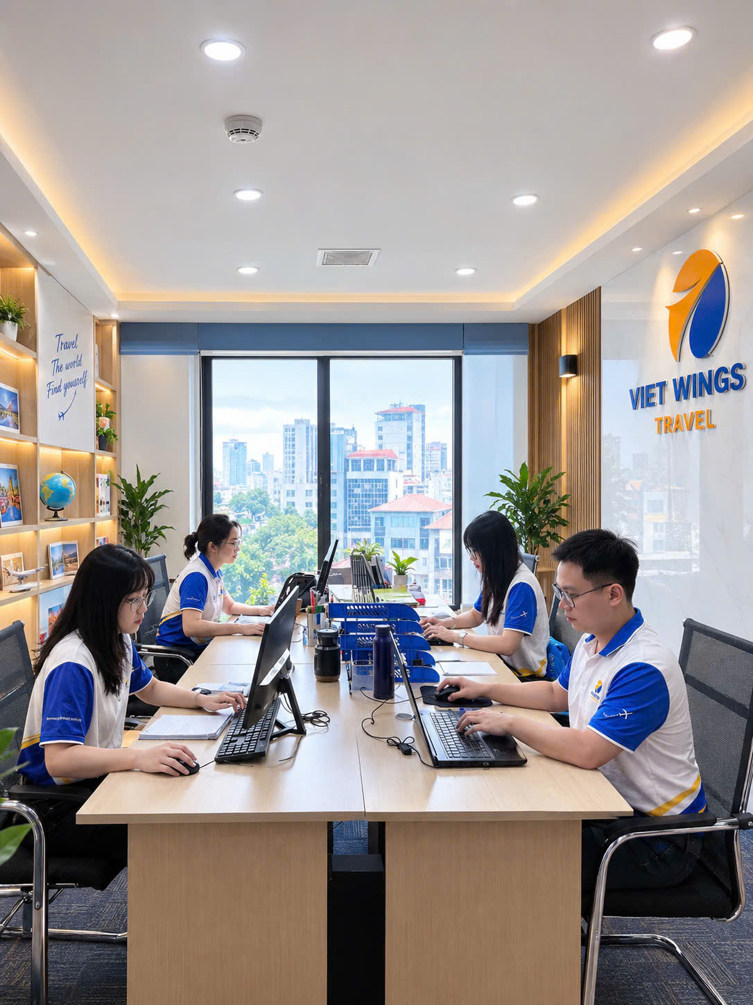 Khách hàng trao đổi về hành trình riêng cùng chuyên viên tư vấn